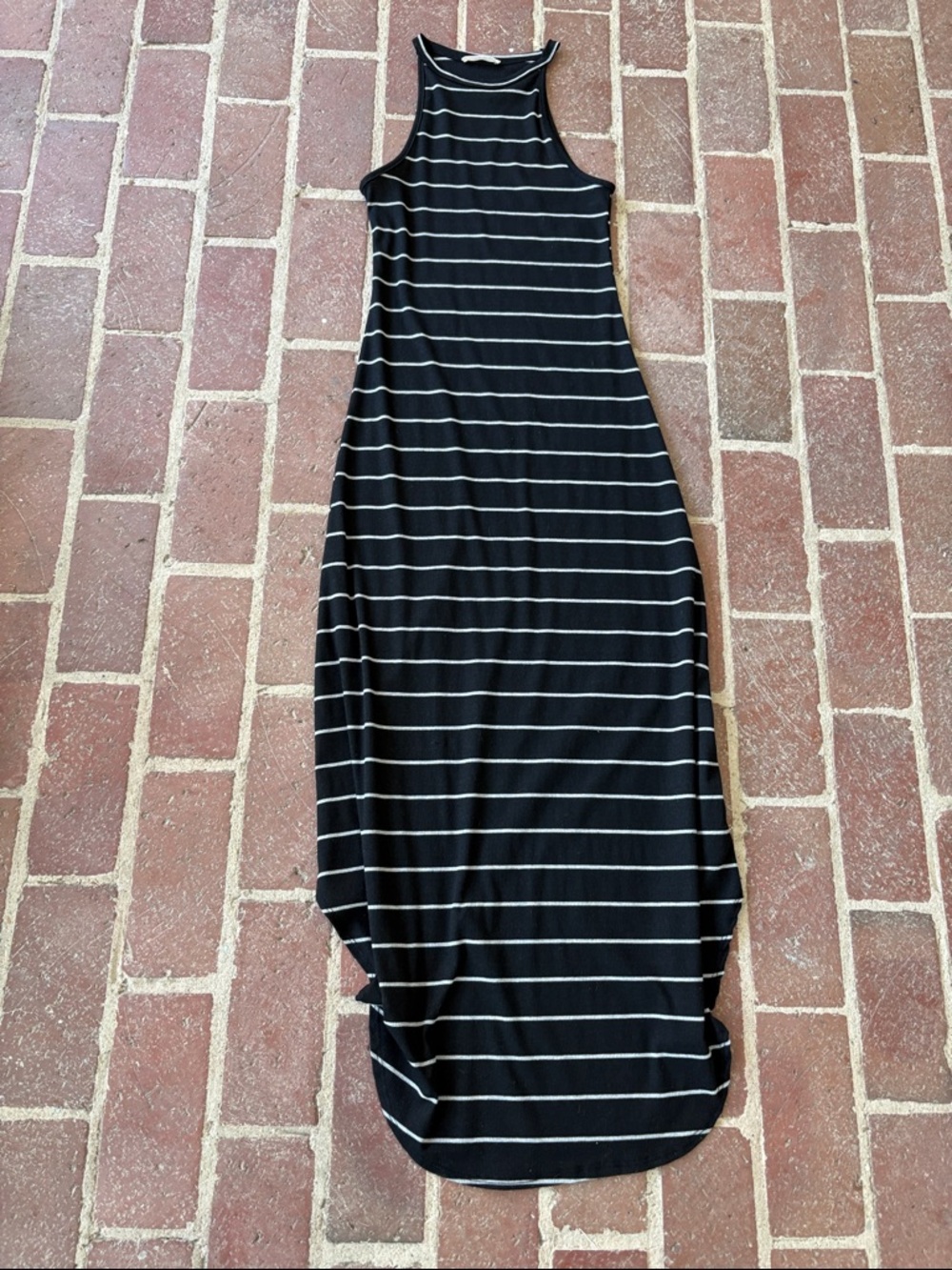 Rolla Coster Black and White Striped Sleeveless Maxi Dress